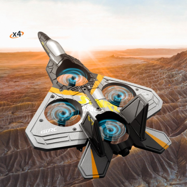 V17 Jet Fighter RC Plane – 2.4GHz Remote Control Drone with 360° Stunt Flip, LED Lights, and Gravity Sensing for Kids & Adults