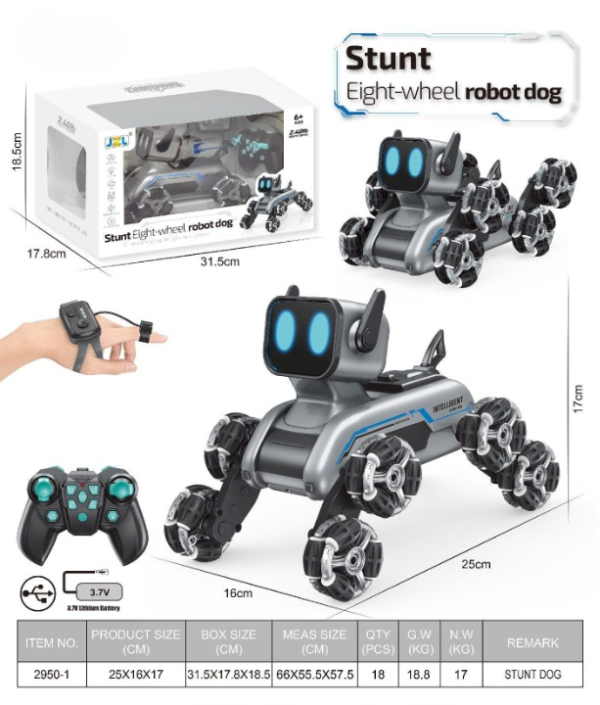 Intelligent Remote Control Stunt Dog – Programmable AI Robot Pet with Mecanum Wheels, LED Eyes, and 360° Drift Capabilities